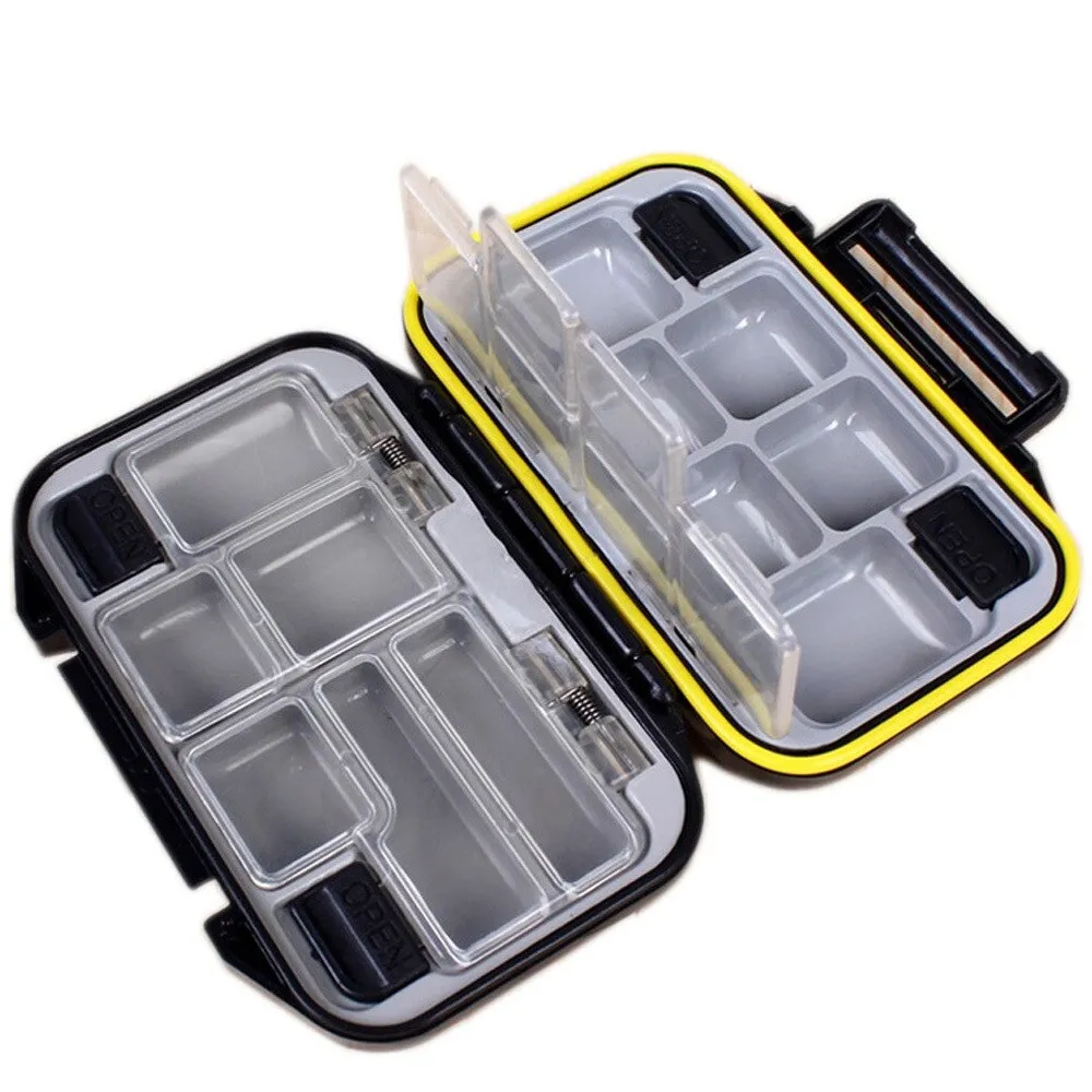 12 Compartments Plastic Fishing Box Bait Two-color Fishing Tackle Boxes Fish Lures Hooks Storage Accessories