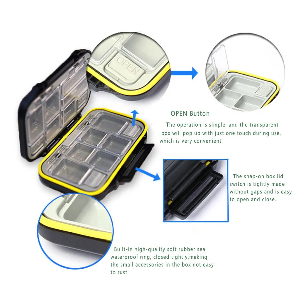 12 Compartments Plastic Fishing Box Bait Two-color Fishing Tackle Boxes Fish Lures Hooks Storage Accessories