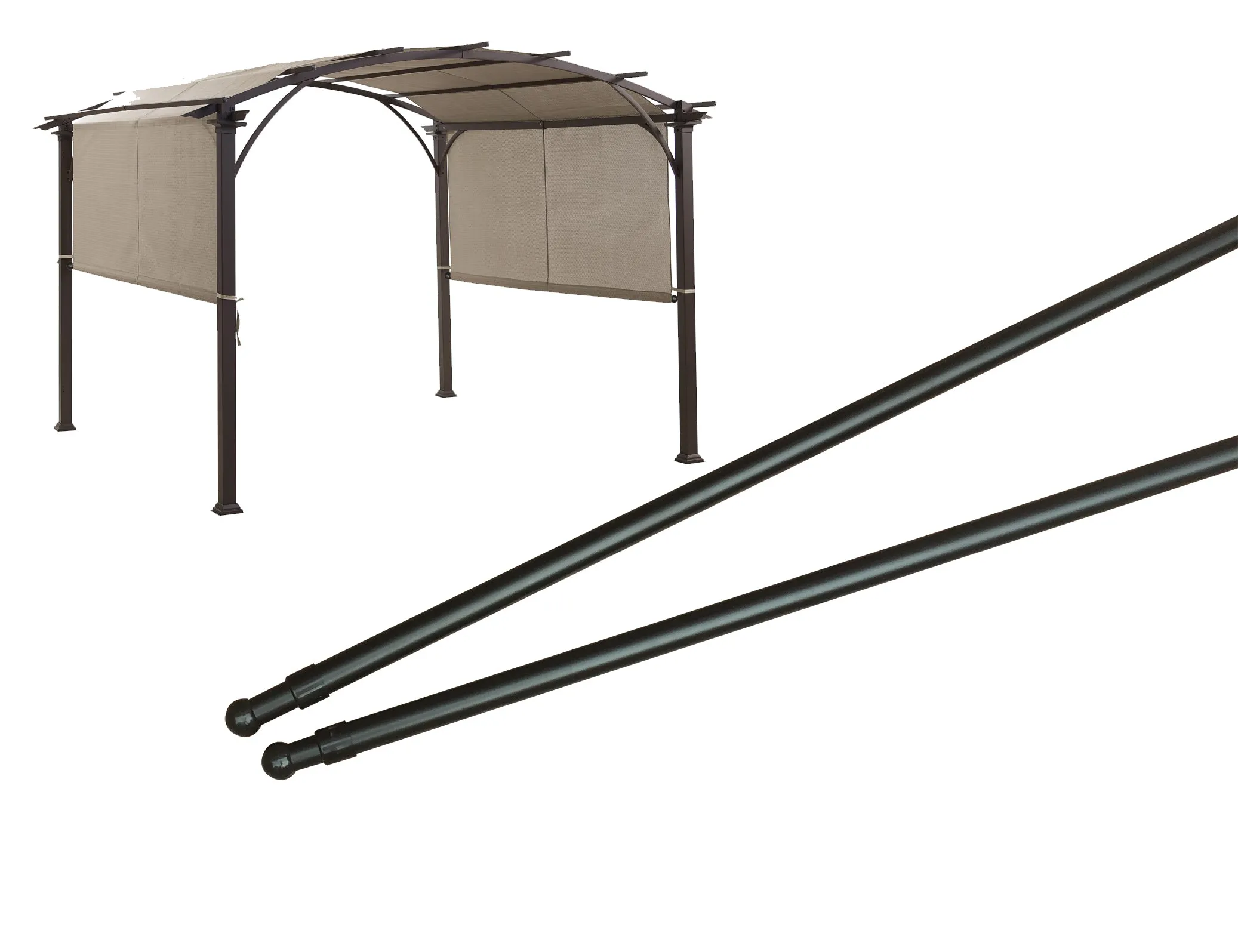 APEX GARDEN Length Adjustable Weight Rods/Pull Tubes for Pergola Canopy (2 Rods Included, from 77 inches to 132 inches)