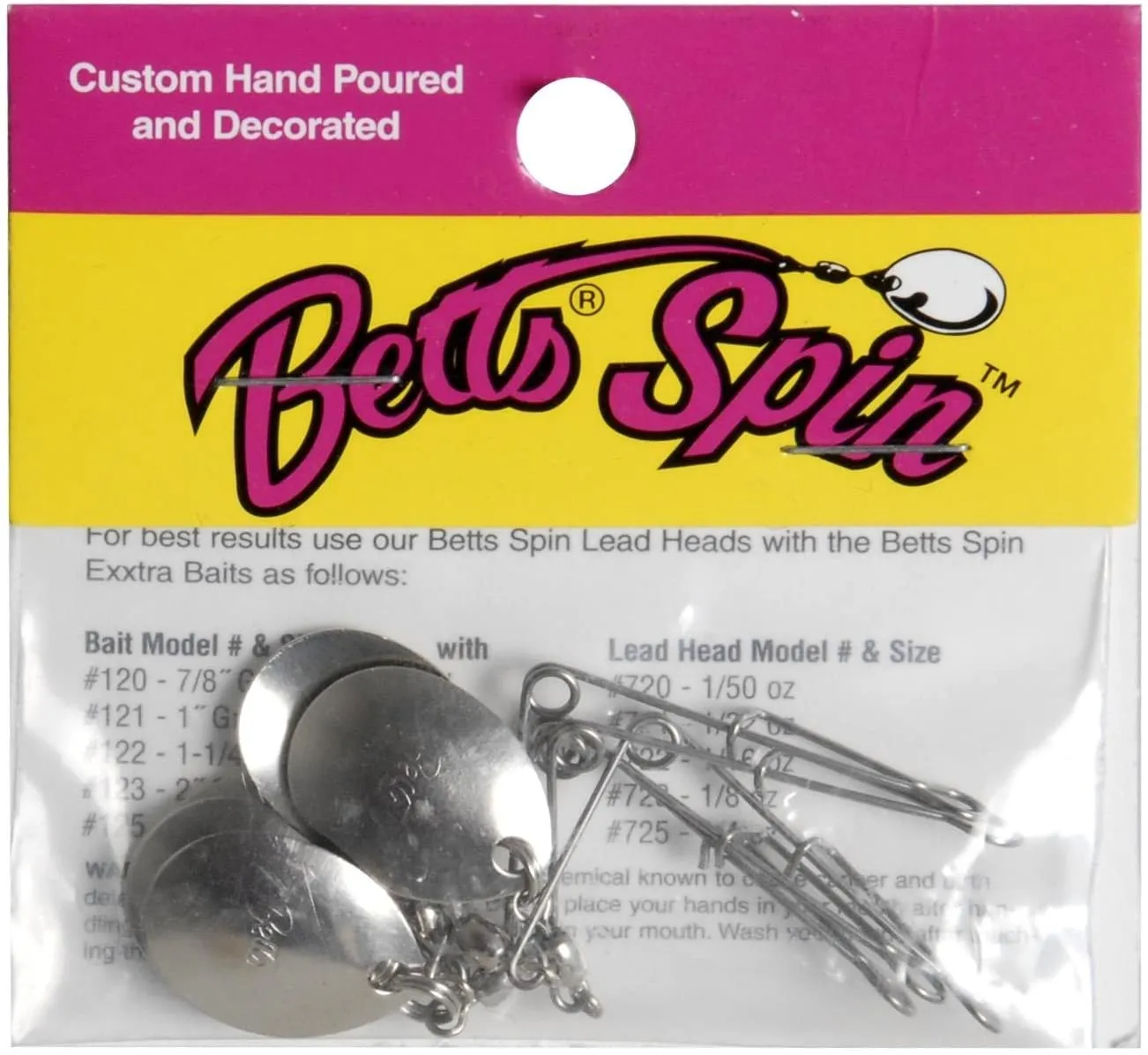 Betts Jig Spinner Blades sz0 Nickel