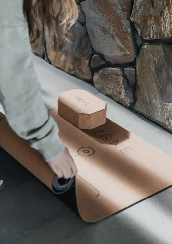 Cork Yoga Mat and Blocks Combo