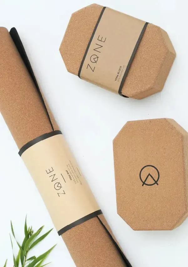 Cork Yoga Mat and Blocks Combo