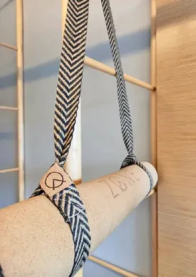 Cork Yoga Mat and Jute Strap Combo