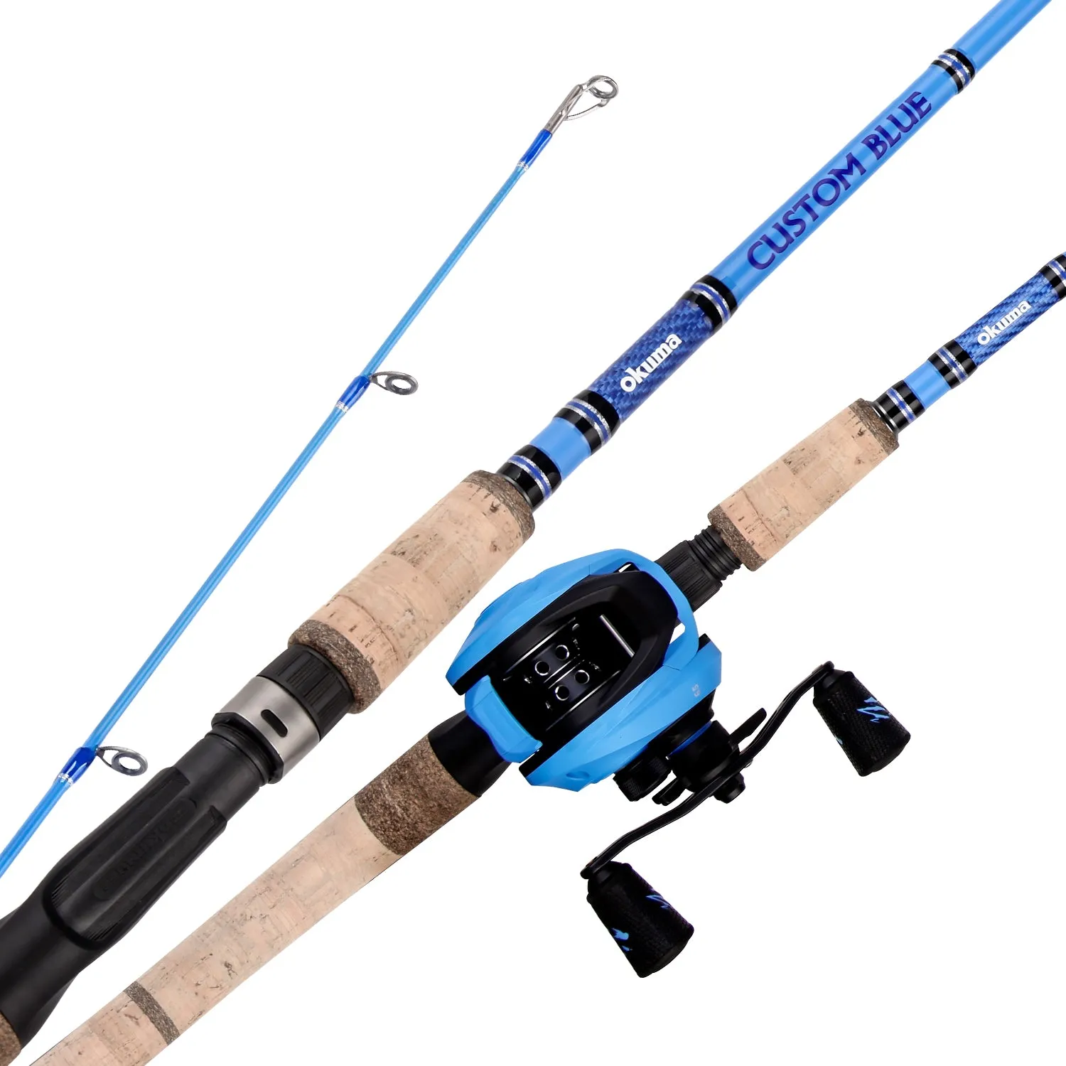 Custom Blue Spinning, Baitfeeder and Baitcast Combos