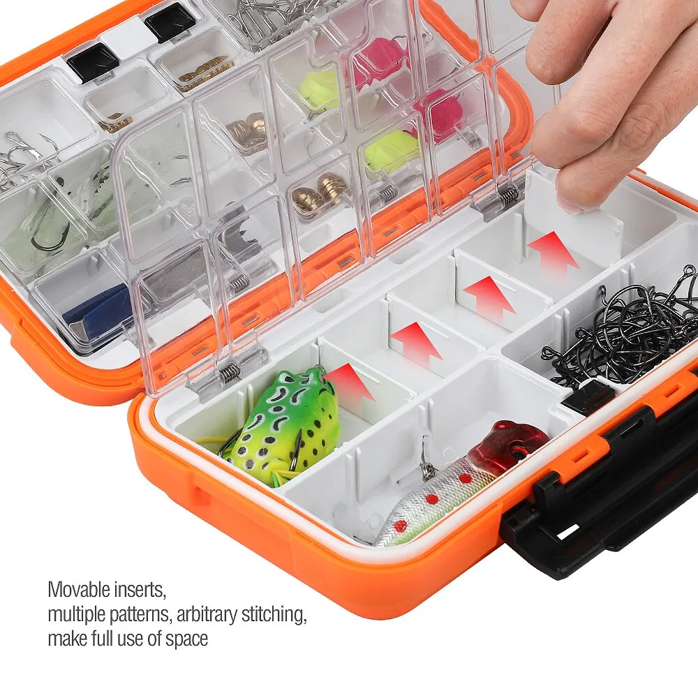 DONQL Fishing Tackle Box Waterproof Double