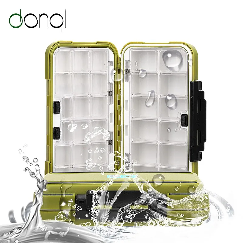 DONQL Fishing Tackle Box Waterproof Double