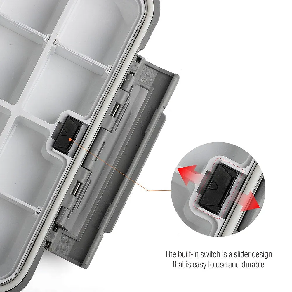 DONQL Fishing Tackle Box Waterproof Double