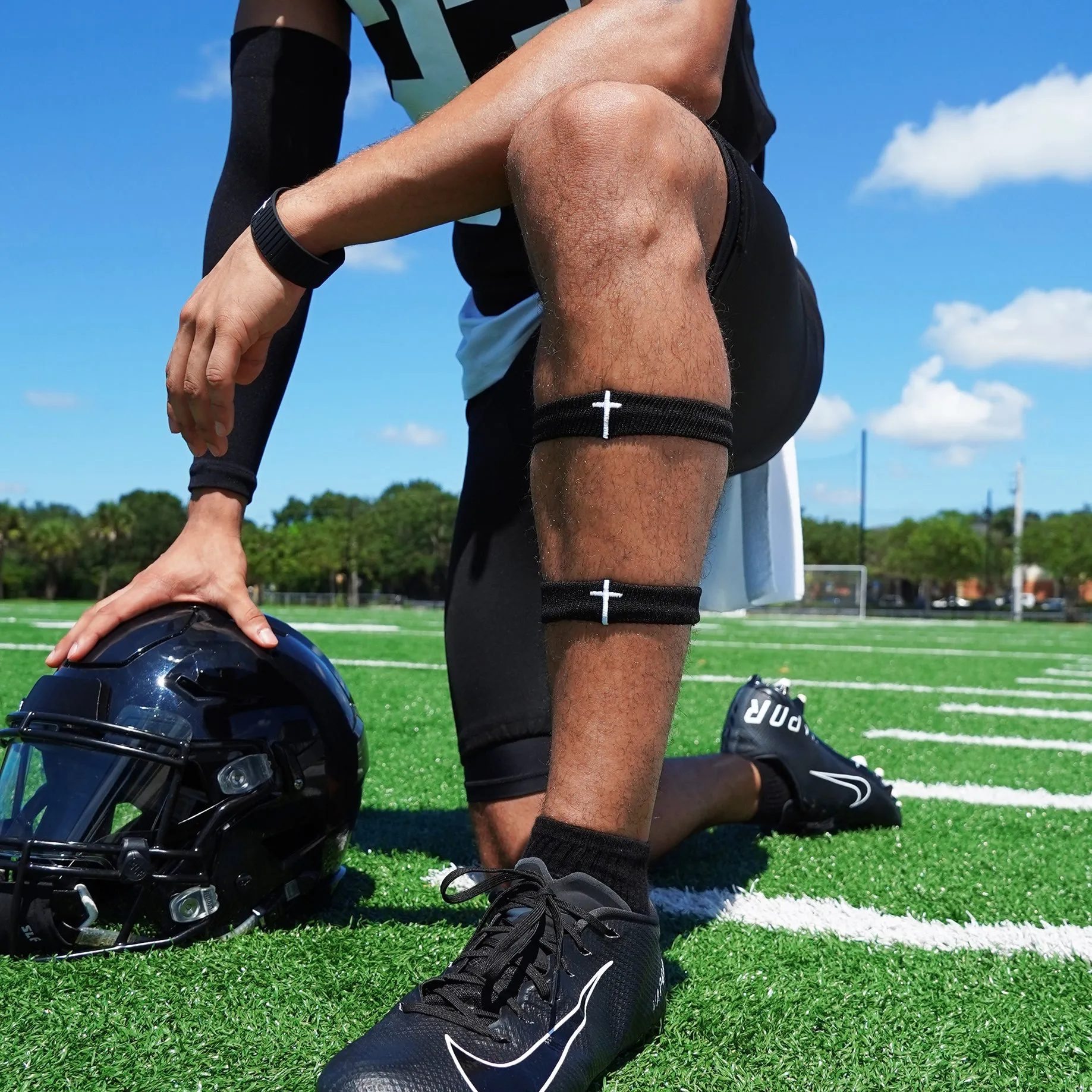 Faith Cross Black Drip Bicep Bands