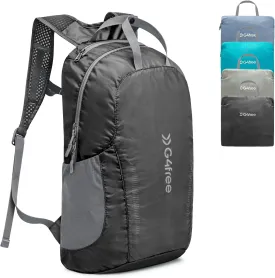 G4Free 25L Lightweight Hiking Backpack Packable Foldable Sport Travel Daypack Water Resistant for Women Men（Black）