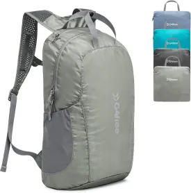 G4Free 25L Lightweight Hiking Backpack Packable Foldable Sport Travel Daypack Water Resistant for Women Men（Grey Green）