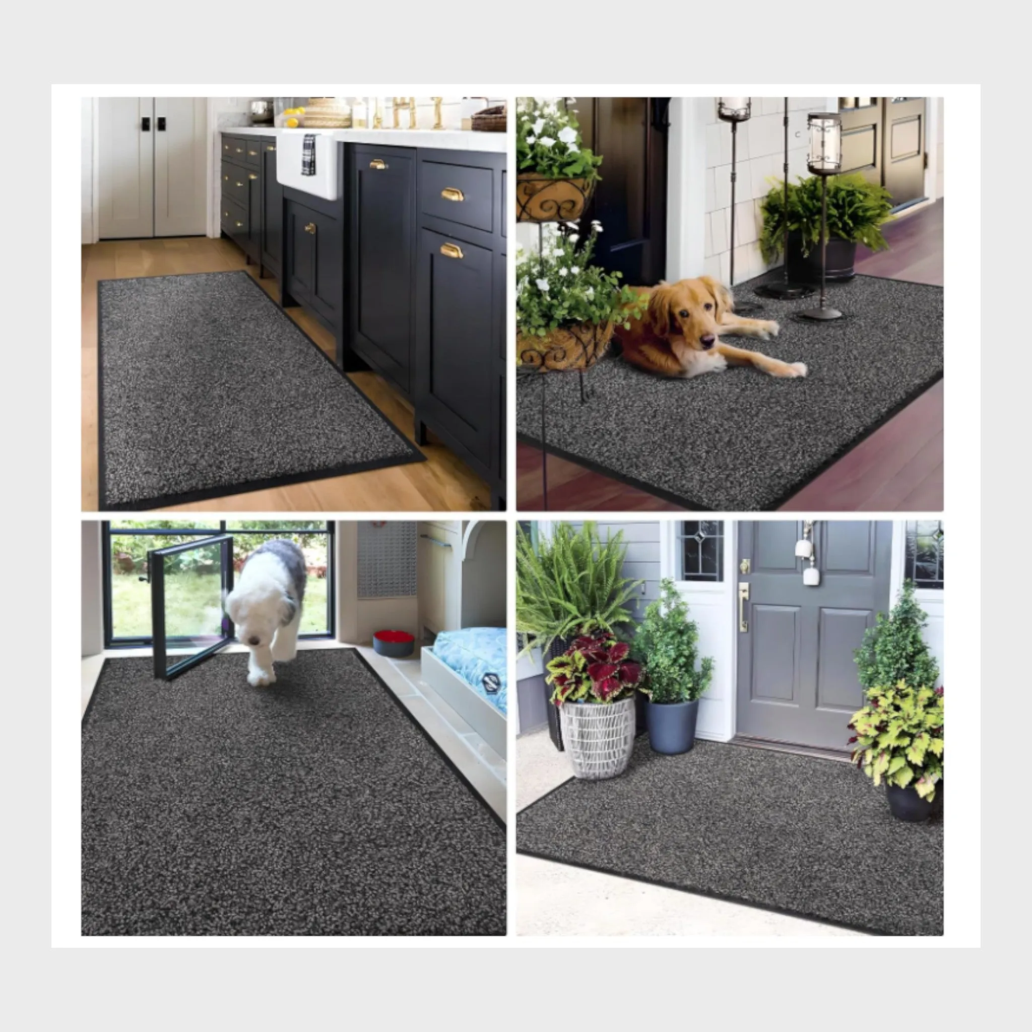 Grey Absorbent Non-Slip Mat - 40 x 60cm
