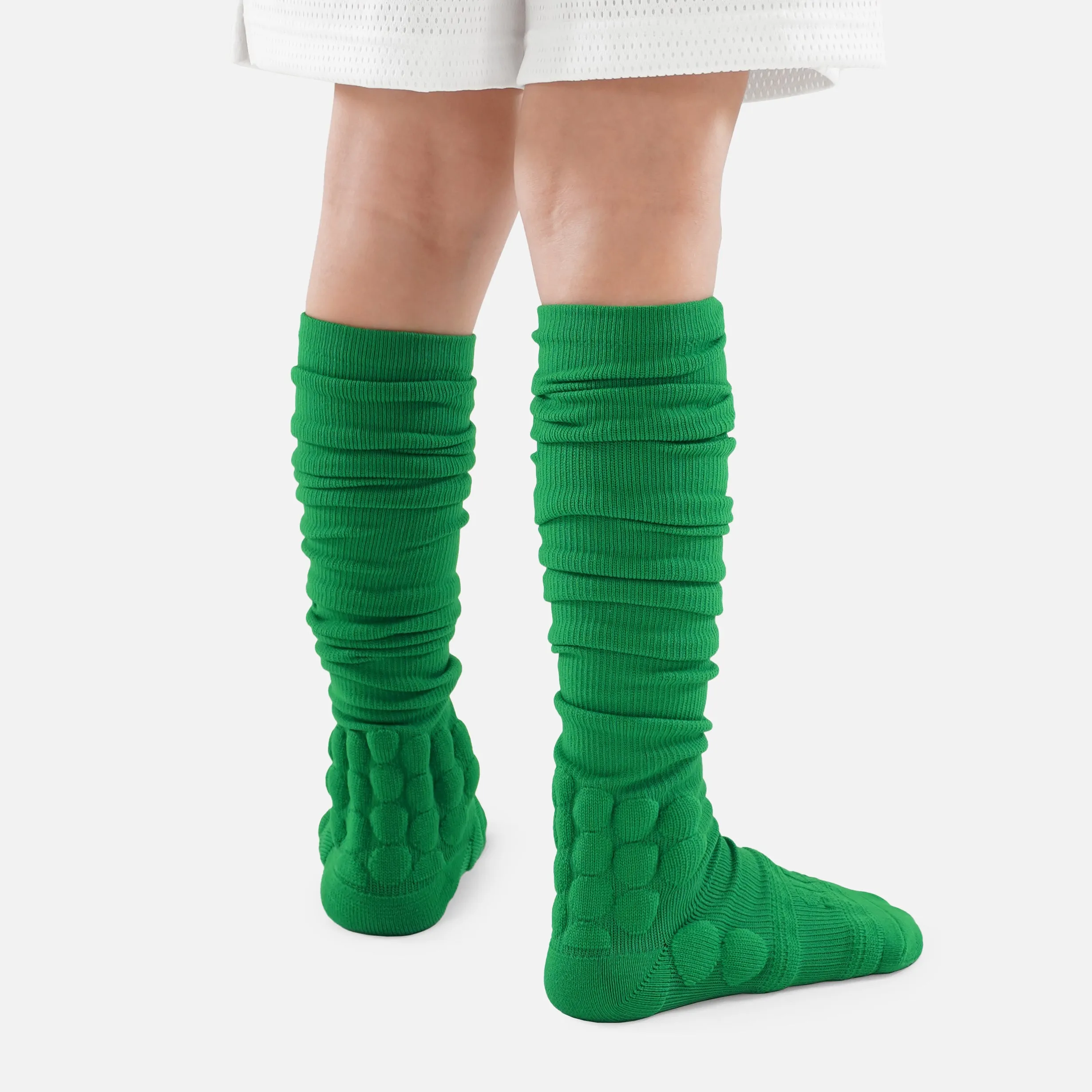 Hue Green Football Padded Long Kids Socks