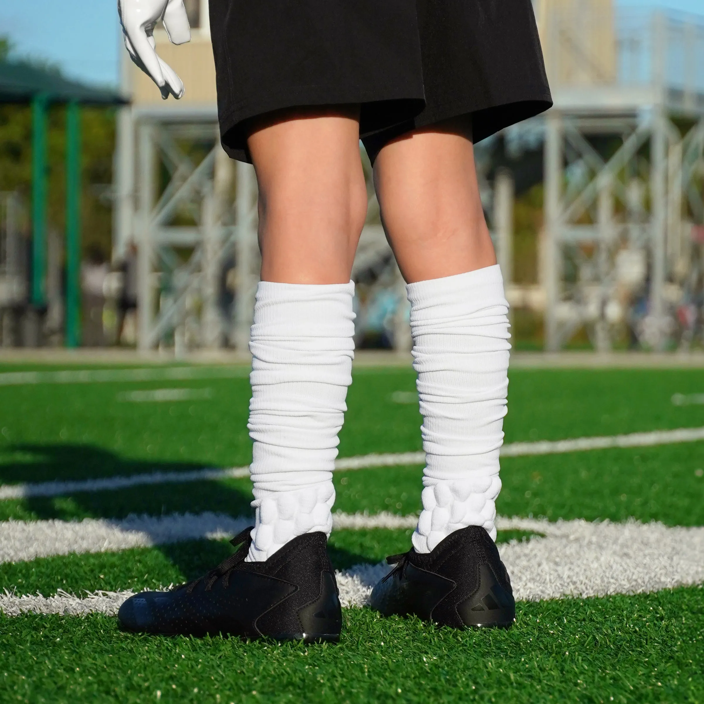 Hue Green Football Padded Long Kids Socks