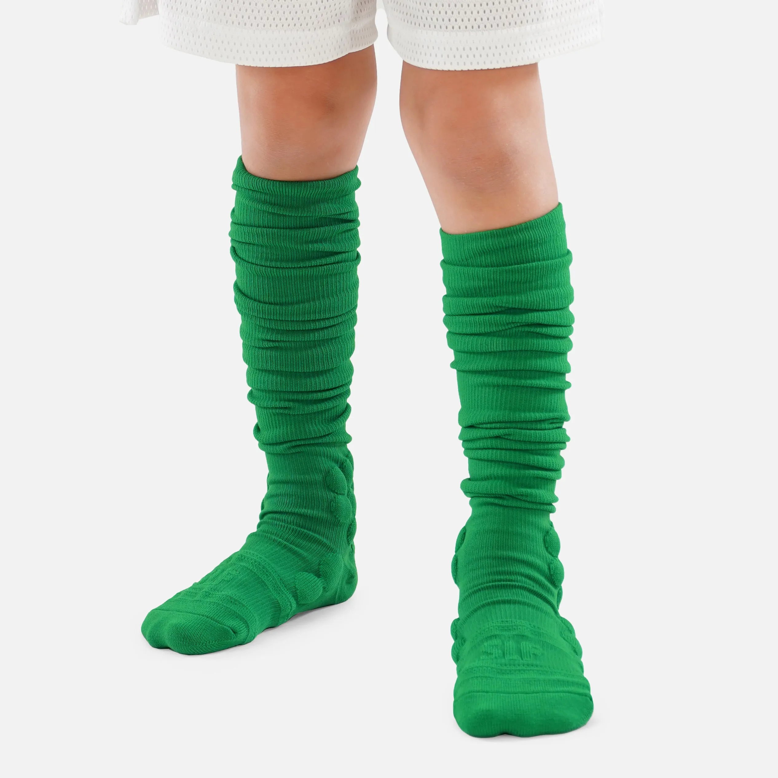 Hue Green Football Padded Long Kids Socks