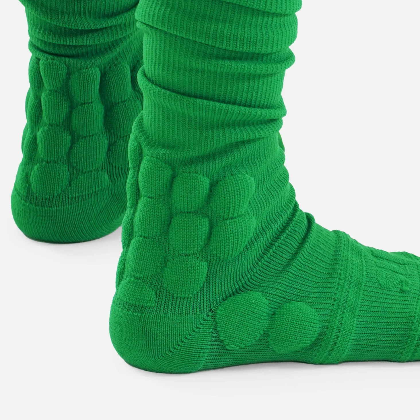 Hue Green Football Padded Long Kids Socks