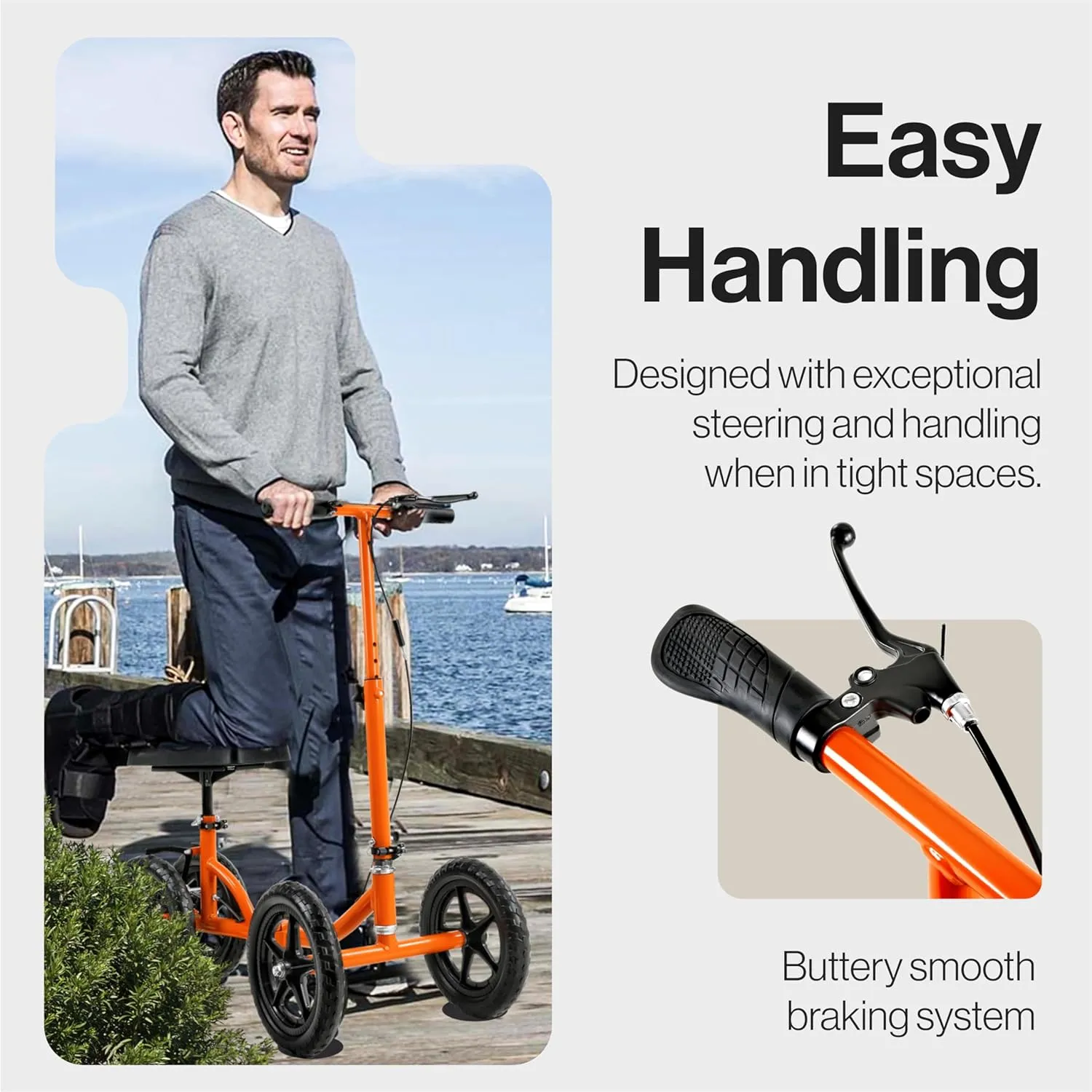 Knee Walker - Height Adjustable, 330Lbs Max Weight