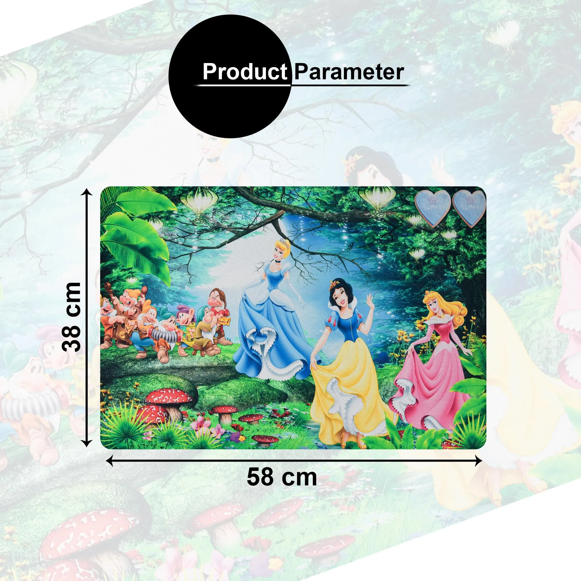 Kuber Industries Disney Princess | Anti Skid Door Mat | Super Absorbent Bath Mat | Rubber Floor Mat for Home | Quick-Drying Non-Slip Floor Mat | HY025 | Green