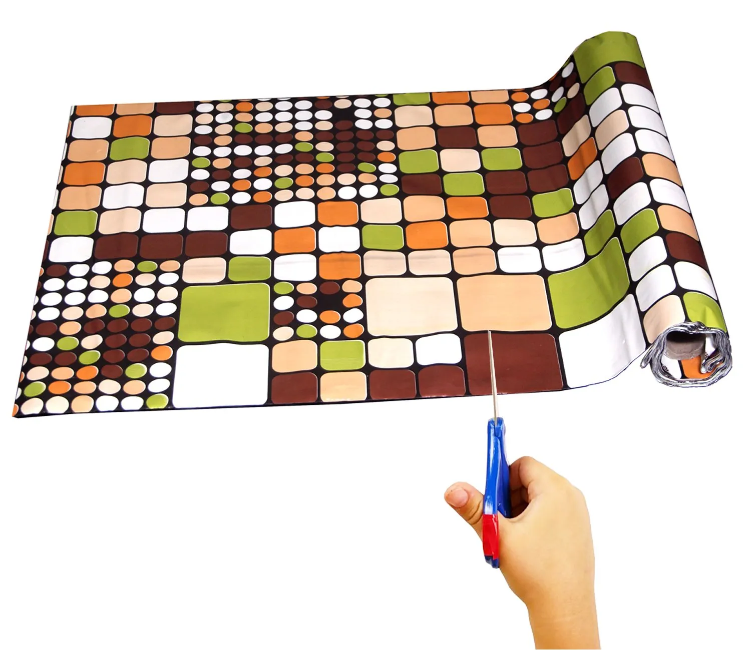Kuber Industries Wardrobe's Shelf Mat,Kitchen Shelf Mat,Drawer Mat in Plastic Sheet Material-10 Mtr Roll (Reversible Can Be Used in Both Sides) Code-Shm11, (Model: SHLLLLFMAT0111), Multi