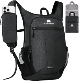 Lightweight Packable Backpack for Women Men - 20L Small Waterproof Foldable Daypack for Travel, Hiking, and Daily Use, Adjustable Chest Strap Multiple Pockets, Black