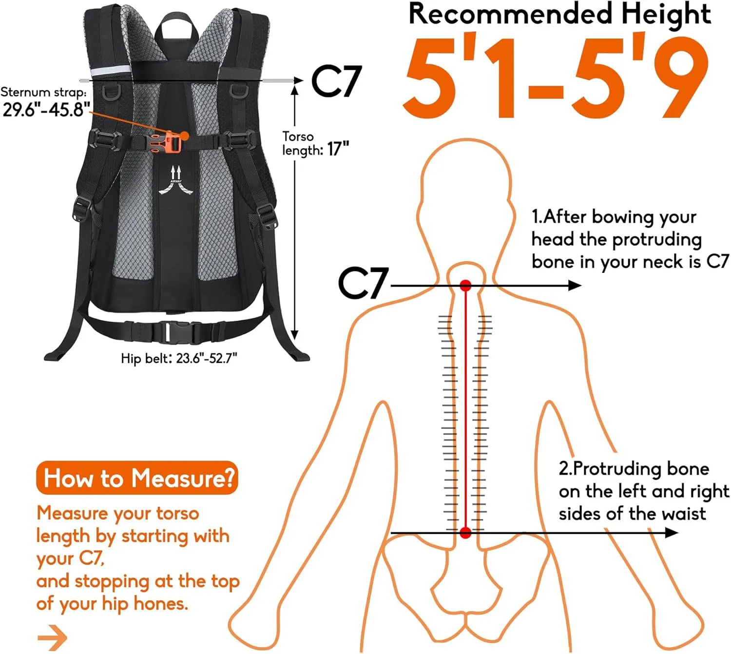 N NEVO RHINO Hiking Backpack 25L/35L Water Resistant Outdoor Day Pack, Lightweight Travel Small Backpack for Men Women