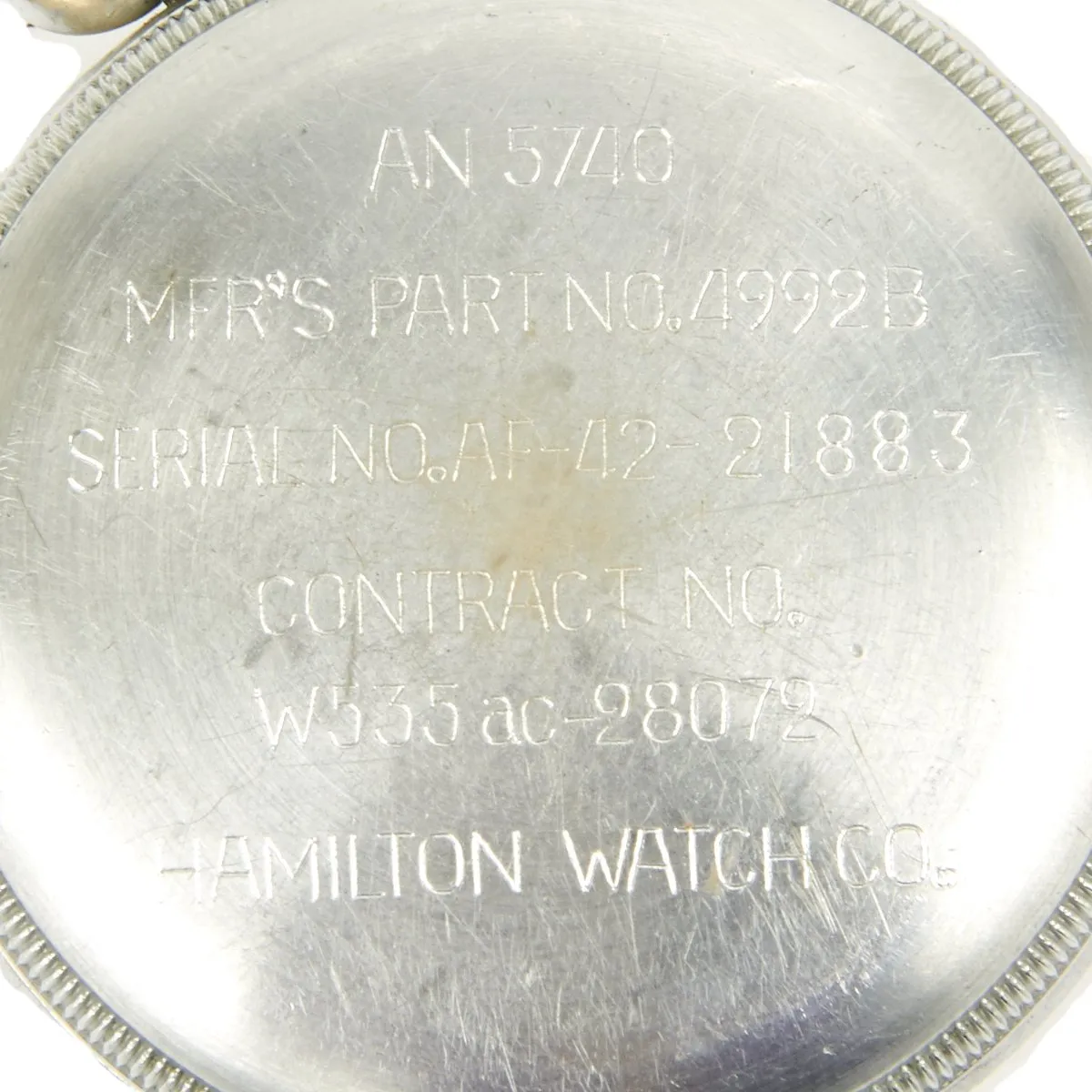 Original WWII USAAF 1942 Hamilton AN5740 G.C.T Navigator Pocket Watch with Steel Case