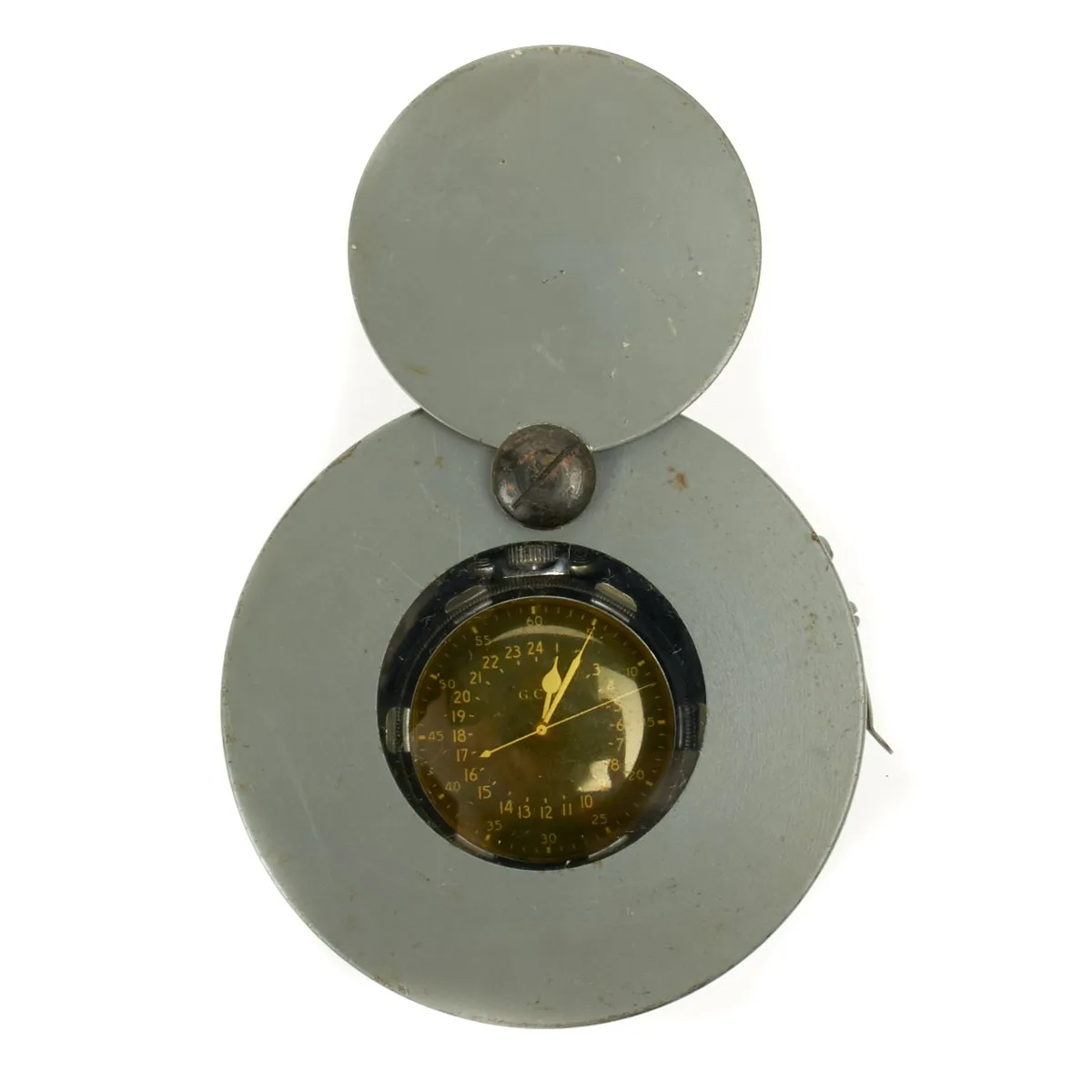 Original WWII USAAF 1942 Hamilton AN5740 G.C.T Navigator Pocket Watch with Steel Case