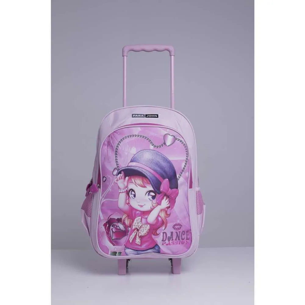 PARA JOHN 5 in 1 Wheeled School Backpack Set with Lunch Box, Lunch Bag, Water Bottle, & Pencil Case/ Accessory Pouch