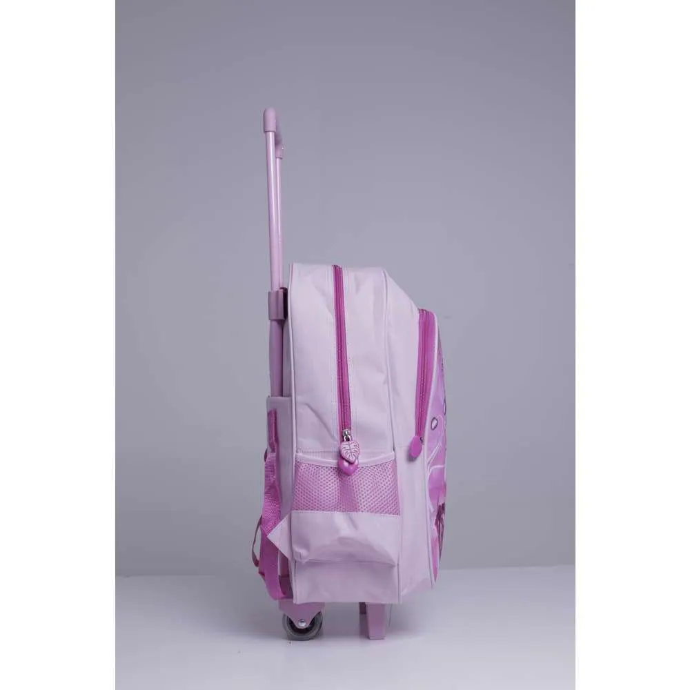 PARA JOHN 5 in 1 Wheeled School Backpack Set with Lunch Box, Lunch Bag, Water Bottle, & Pencil Case/ Accessory Pouch