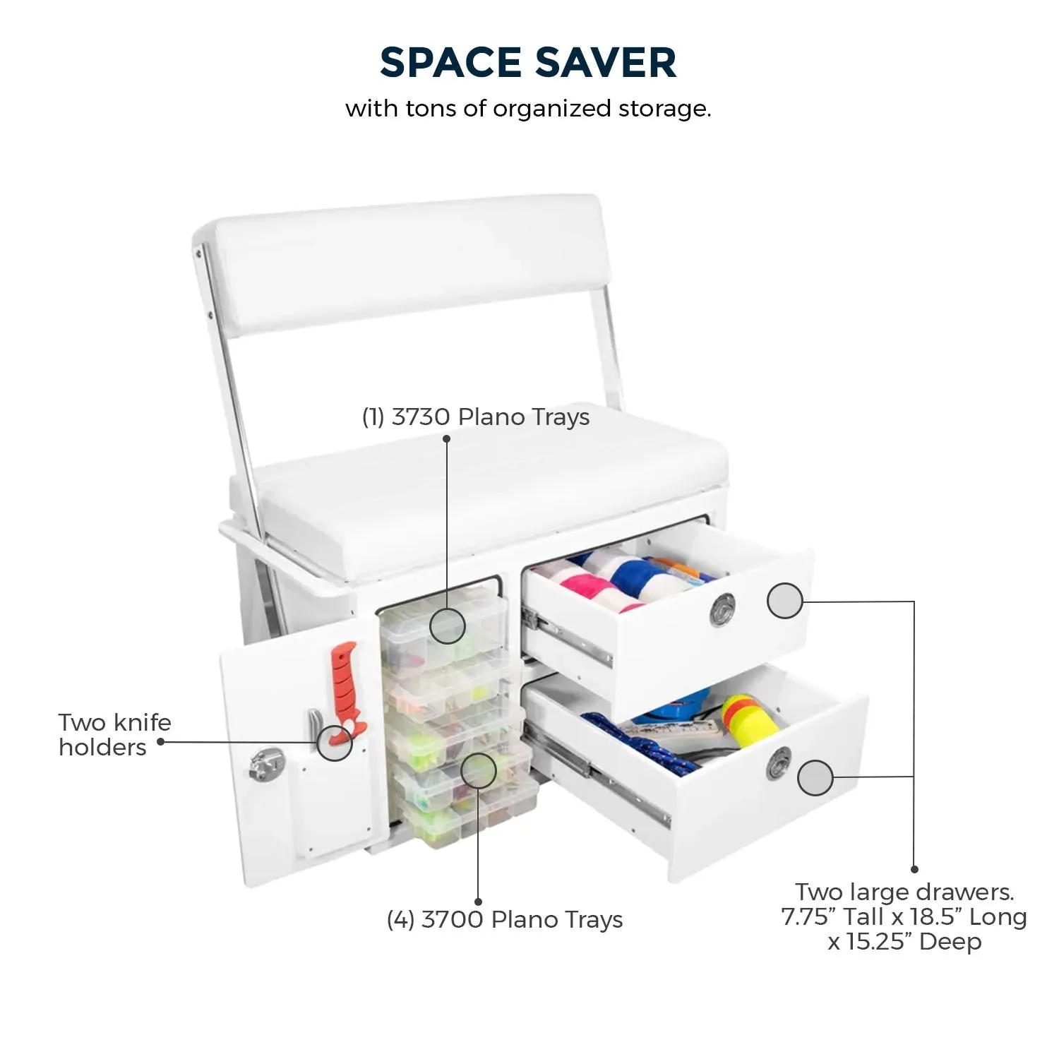 RIO MARINE CUSTOMS SWING BACK TACKLE BOX HELM SEAT