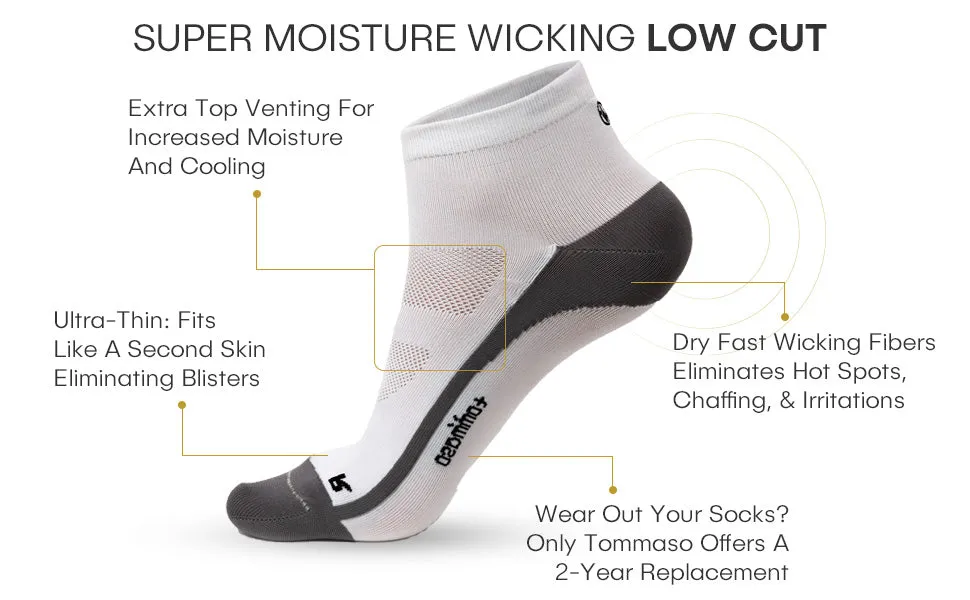 Tommaso Super Moisture Wicking Socks - white