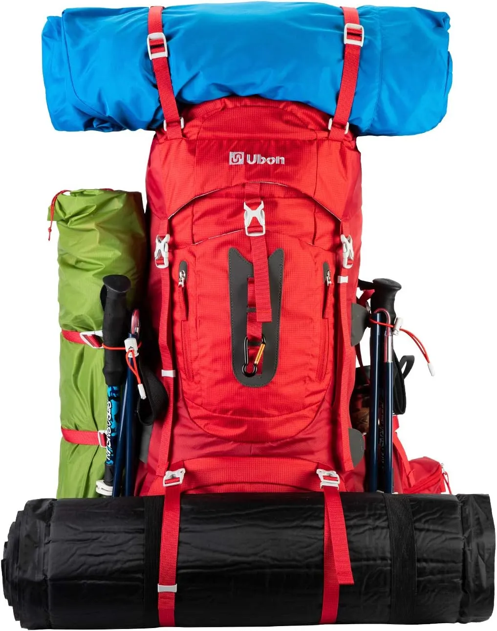 Ubon 60L Internal Frame Hiking Backpack Waterproof Camping Backpack with Rain Cover